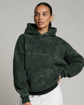 Bottle Green - Acid Washed Hoodie